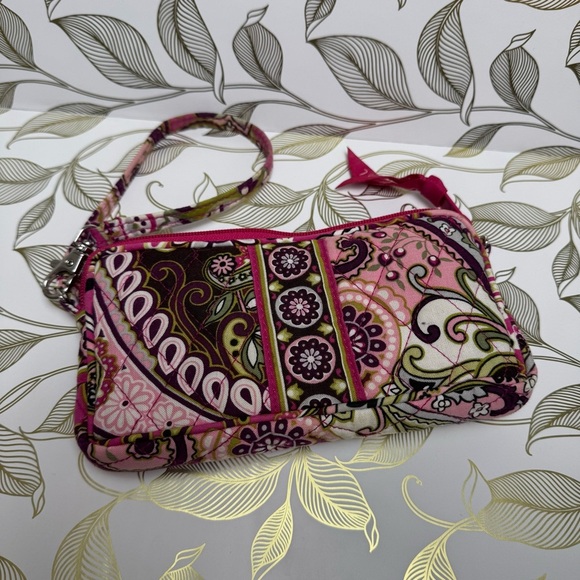 Vera Bradley Pink Floral Women's Wristlet - Picture 1 of 13